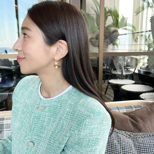 butterfly pearl hoop pierce(バタフライパールフープピアス)