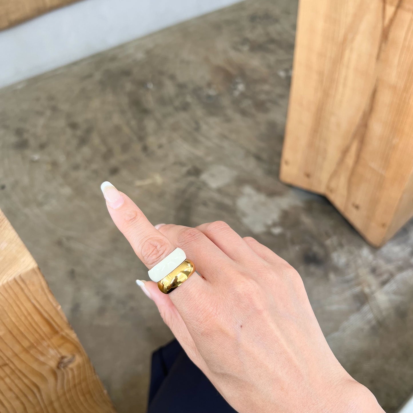 donut ring set (gold×ivory)(ドーナツリングセット)