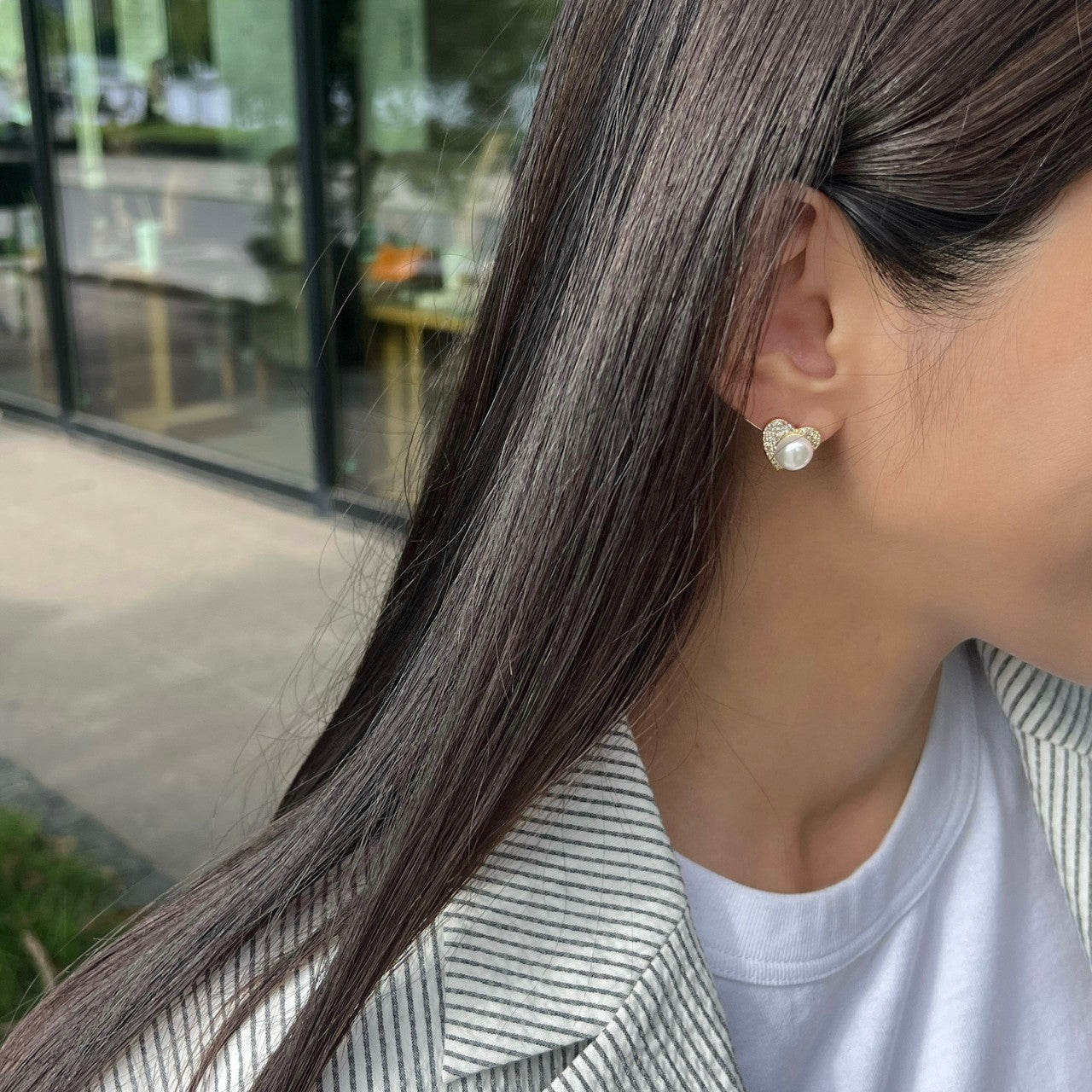 Heart Pearl pierce/earring(ハートパールピアス/イヤリング)
