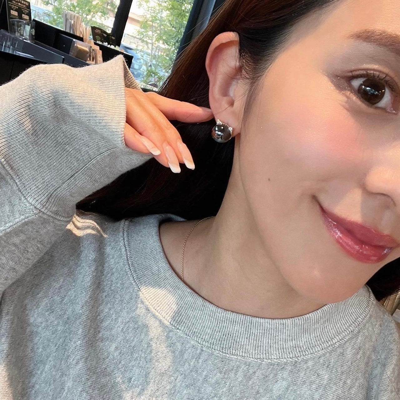 Necomimi Pearl pierce/earring(ねこみみパールピアス/イヤリング)