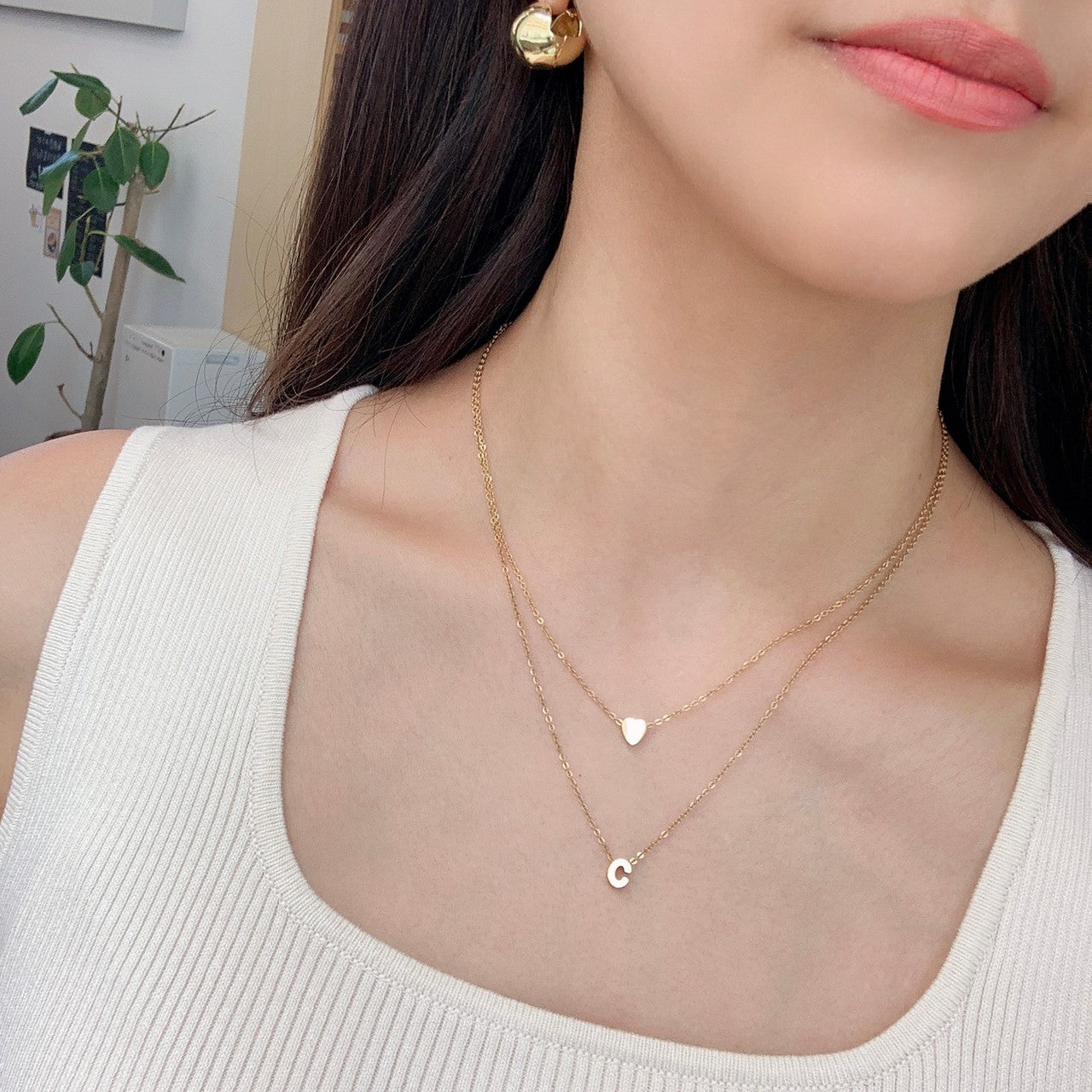 tiny initial necklace(タイニーイニシャルネックレス)