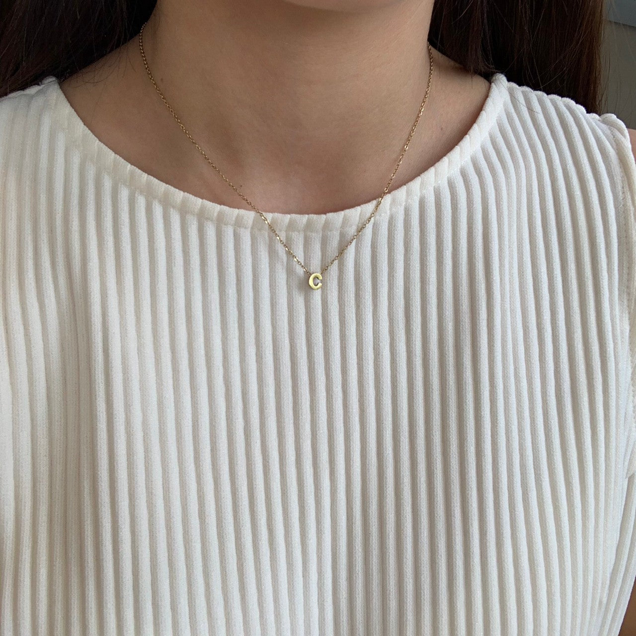 tiny initial necklace(タイニーイニシャルネックレス)