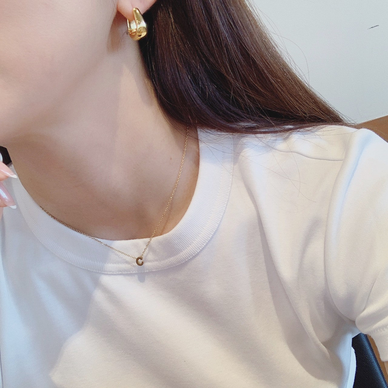 tiny initial necklace(タイニーイニシャルネックレス)