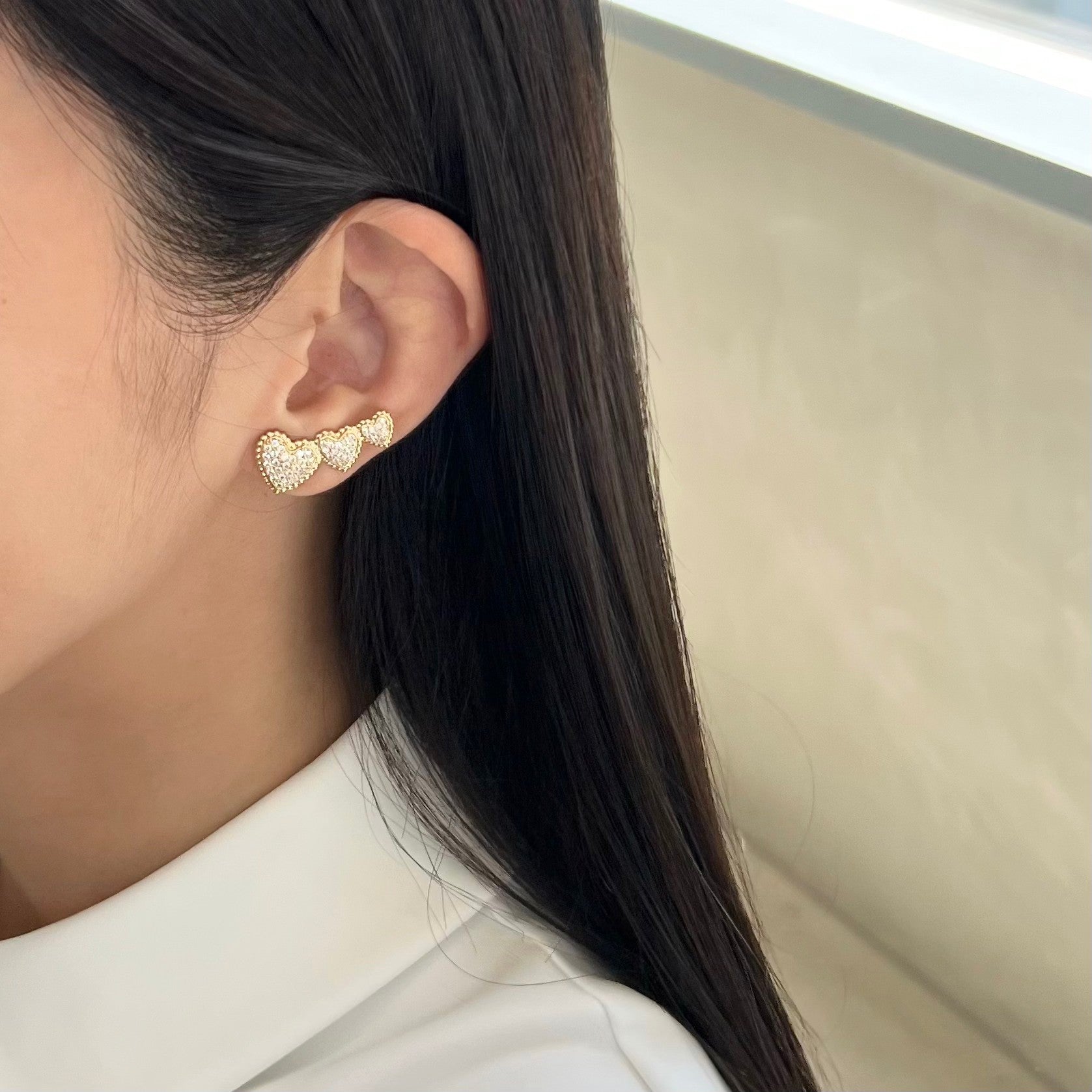 Triple Heart pierce&earring(トリプルハートピアス&イヤリング)