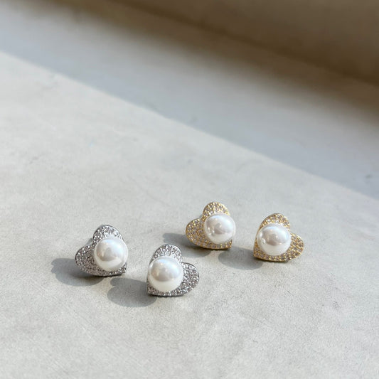 Heart Pearl pierce/earring(ハートパールピアス/イヤリング)