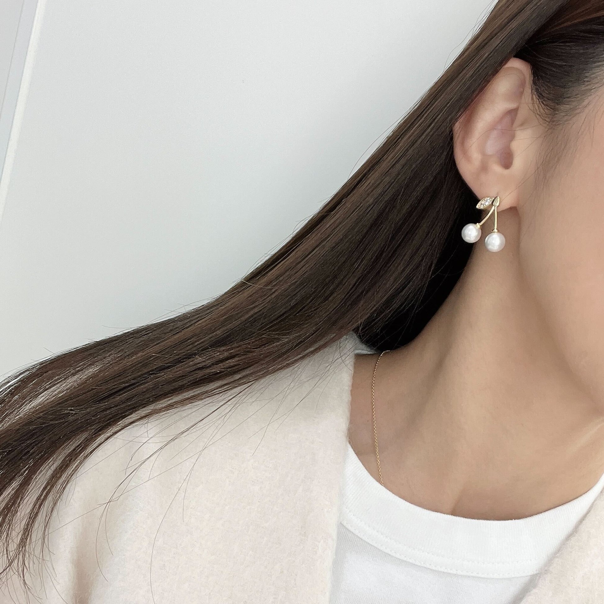 Sakuranbo Pearl pierce  earring(さくらんぼパールピアスイヤリング) – ANCHE｜アンシェ